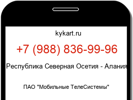 Информация о номере телефона +7 (988) 836-99-96: регион, оператор