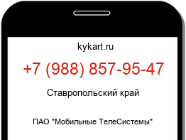Информация о номере телефона +7 (988) 857-95-47: регион, оператор