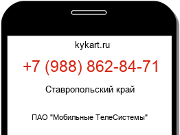 Информация о номере телефона +7 (988) 862-84-71: регион, оператор