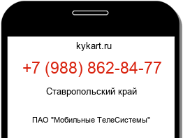Информация о номере телефона +7 (988) 862-84-77: регион, оператор
