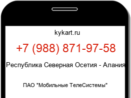 Информация о номере телефона +7 (988) 871-97-58: регион, оператор