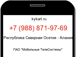 Информация о номере телефона +7 (988) 871-97-69: регион, оператор