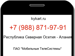 Информация о номере телефона +7 (988) 871-97-91: регион, оператор