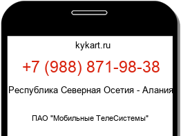 Информация о номере телефона +7 (988) 871-98-38: регион, оператор