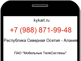 Информация о номере телефона +7 (988) 871-99-48: регион, оператор