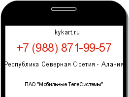 Информация о номере телефона +7 (988) 871-99-57: регион, оператор