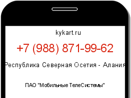 Информация о номере телефона +7 (988) 871-99-62: регион, оператор