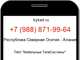 Информация о номере телефона +7 (988) 871-99-64: регион, оператор