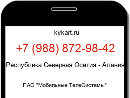 Информация о номере телефона +7 (988) 872-98-42: регион, оператор