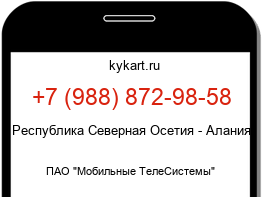 Информация о номере телефона +7 (988) 872-98-58: регион, оператор