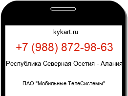 Информация о номере телефона +7 (988) 872-98-63: регион, оператор