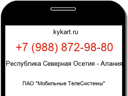 Информация о номере телефона +7 (988) 872-98-80: регион, оператор