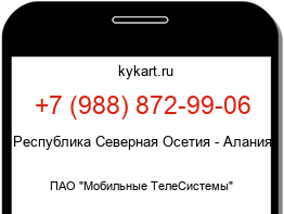 Информация о номере телефона +7 (988) 872-99-06: регион, оператор