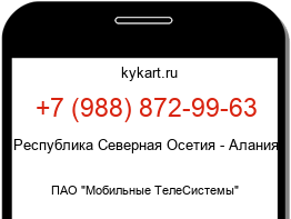 Информация о номере телефона +7 (988) 872-99-63: регион, оператор