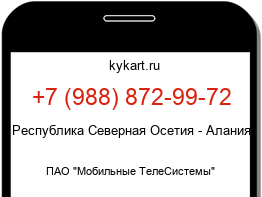 Информация о номере телефона +7 (988) 872-99-72: регион, оператор