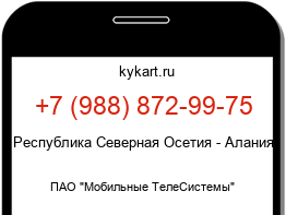Информация о номере телефона +7 (988) 872-99-75: регион, оператор