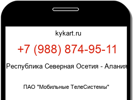 Информация о номере телефона +7 (988) 874-95-11: регион, оператор