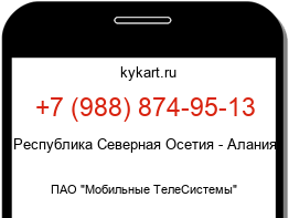 Информация о номере телефона +7 (988) 874-95-13: регион, оператор