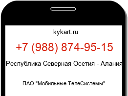 Информация о номере телефона +7 (988) 874-95-15: регион, оператор