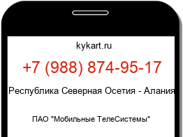 Информация о номере телефона +7 (988) 874-95-17: регион, оператор