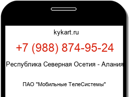 Информация о номере телефона +7 (988) 874-95-24: регион, оператор