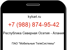 Информация о номере телефона +7 (988) 874-95-42: регион, оператор