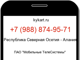 Информация о номере телефона +7 (988) 874-95-71: регион, оператор