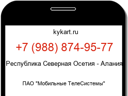 Информация о номере телефона +7 (988) 874-95-77: регион, оператор