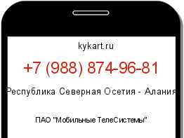 Информация о номере телефона +7 (988) 874-96-81: регион, оператор