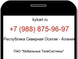 Информация о номере телефона +7 (988) 875-96-97: регион, оператор
