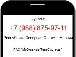 Информация о номере телефона +7 (988) 875-97-11: регион, оператор