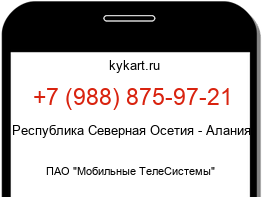 Информация о номере телефона +7 (988) 875-97-21: регион, оператор