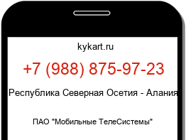 Информация о номере телефона +7 (988) 875-97-23: регион, оператор
