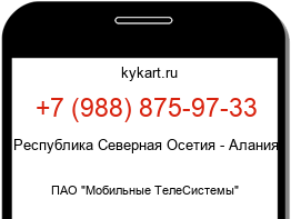 Информация о номере телефона +7 (988) 875-97-33: регион, оператор