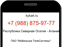 Информация о номере телефона +7 (988) 875-97-77: регион, оператор