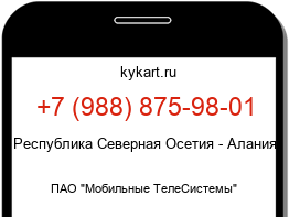 Информация о номере телефона +7 (988) 875-98-01: регион, оператор