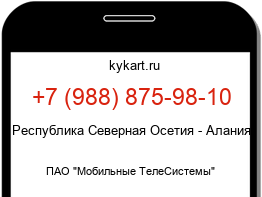 Информация о номере телефона +7 (988) 875-98-10: регион, оператор