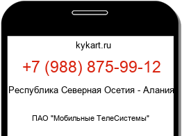 Информация о номере телефона +7 (988) 875-99-12: регион, оператор