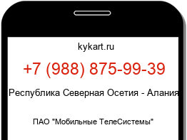 Информация о номере телефона +7 (988) 875-99-39: регион, оператор