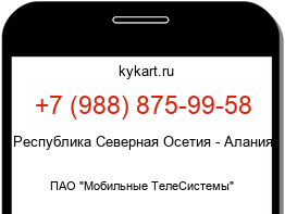 Информация о номере телефона +7 (988) 875-99-58: регион, оператор