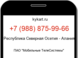 Информация о номере телефона +7 (988) 875-99-66: регион, оператор