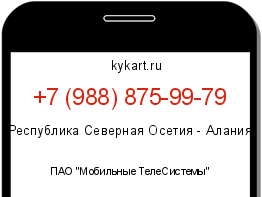 Информация о номере телефона +7 (988) 875-99-79: регион, оператор