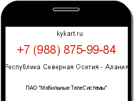 Информация о номере телефона +7 (988) 875-99-84: регион, оператор