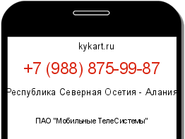 Информация о номере телефона +7 (988) 875-99-87: регион, оператор