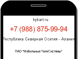 Информация о номере телефона +7 (988) 875-99-94: регион, оператор