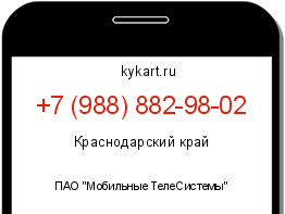 Информация о номере телефона +7 (988) 882-98-02: регион, оператор