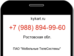 Информация о номере телефона +7 (988) 894-99-60: регион, оператор