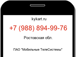 Информация о номере телефона +7 (988) 894-99-76: регион, оператор