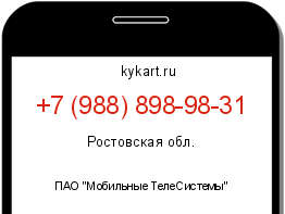 Информация о номере телефона +7 (988) 898-98-31: регион, оператор