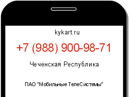 Информация о номере телефона +7 (988) 900-98-71: регион, оператор
